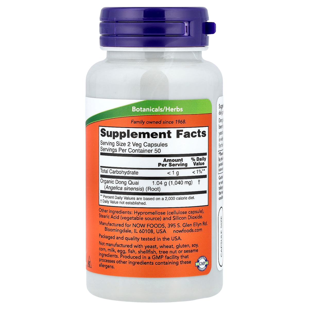 Supplement facts panel