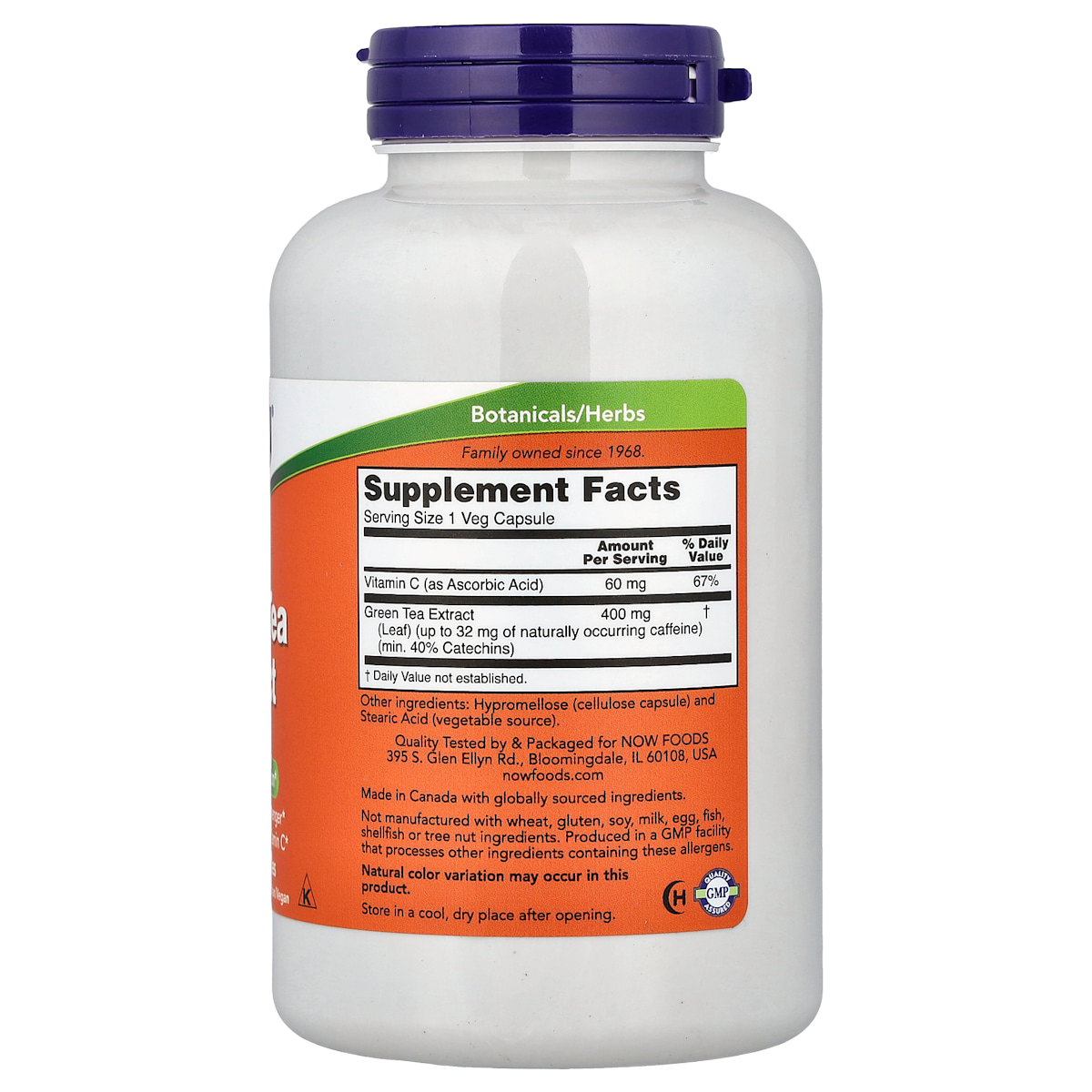 Supplement facts panel