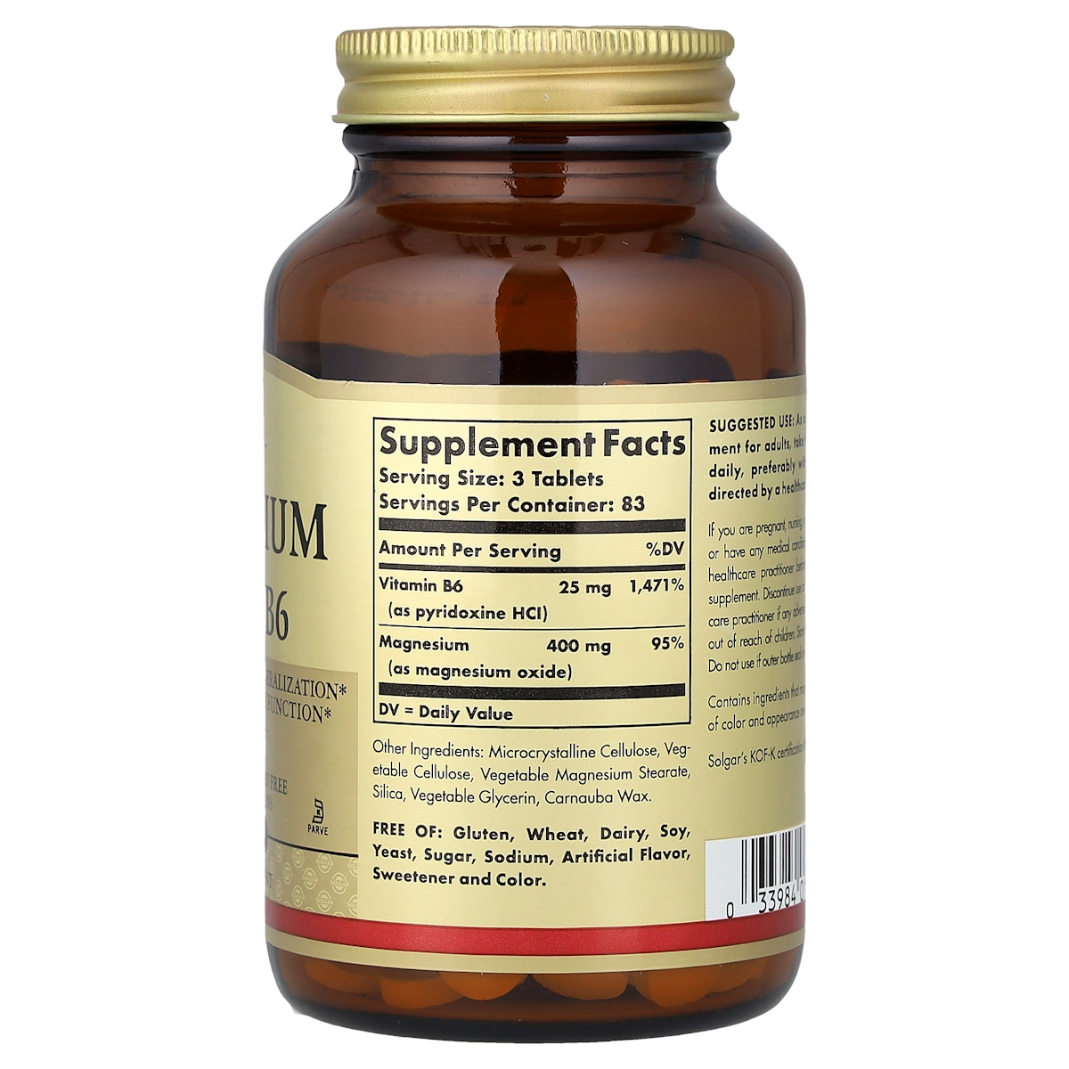 Supplement facts panel