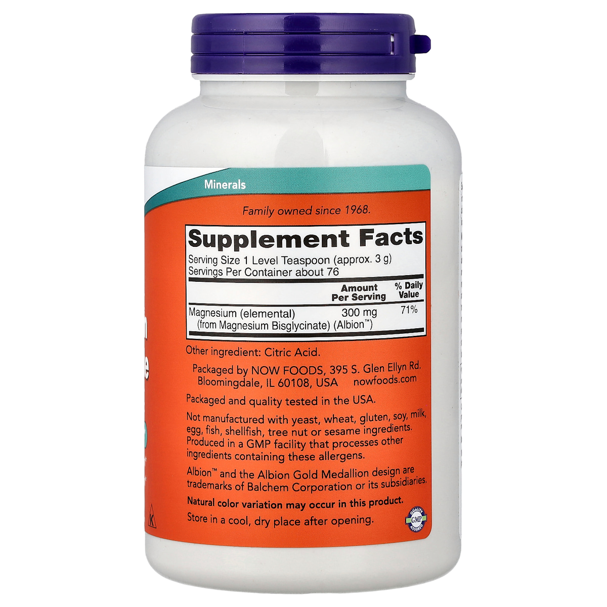 Supplement facts panel