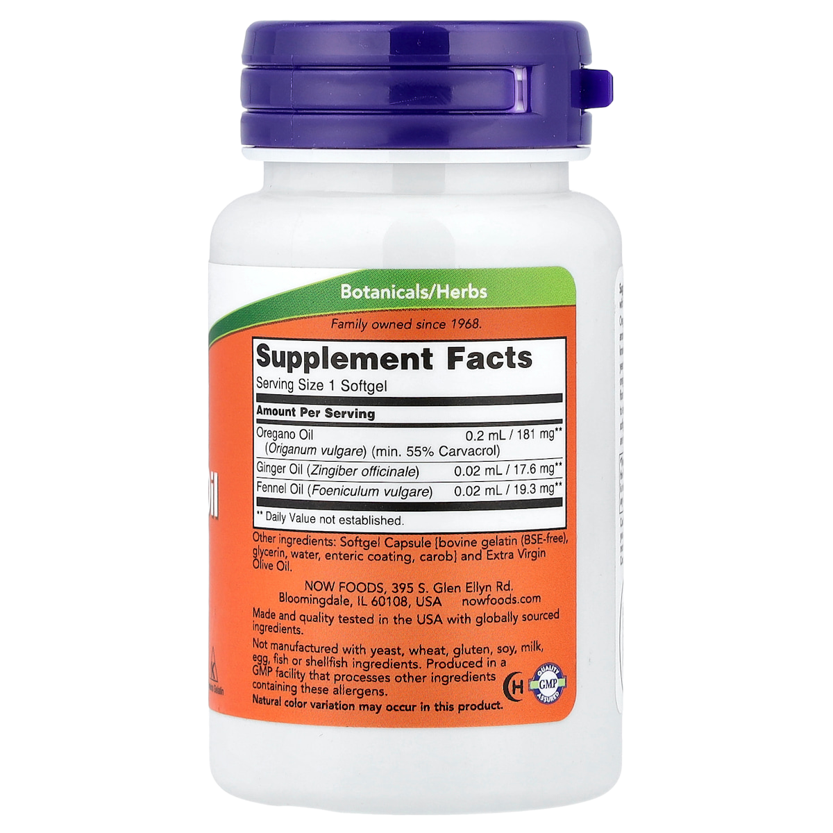 Supplement facts panel