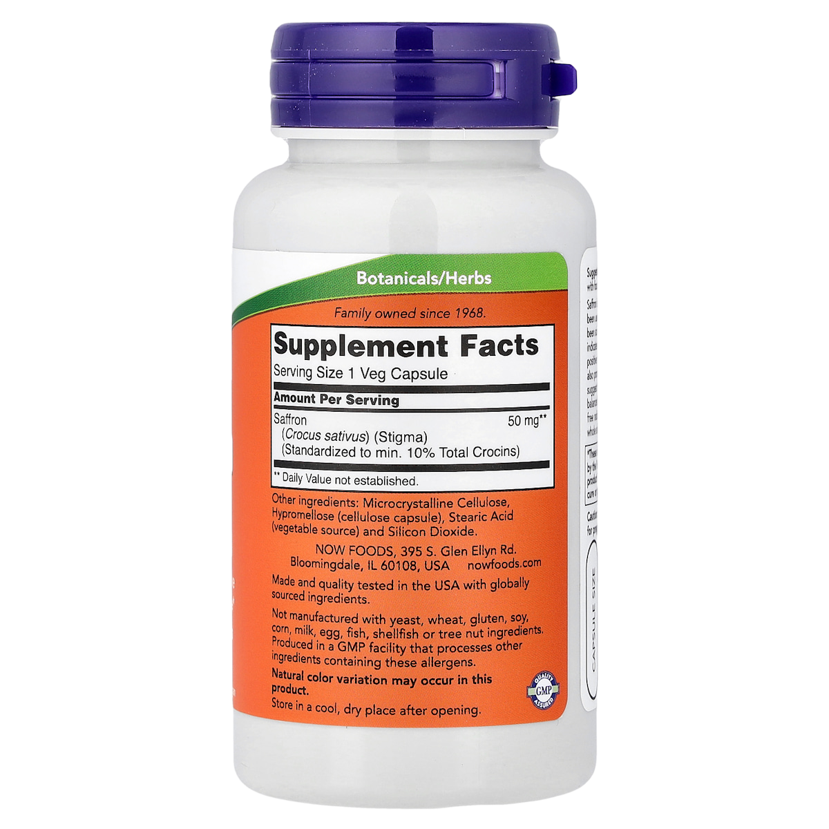 Supplement facts panel