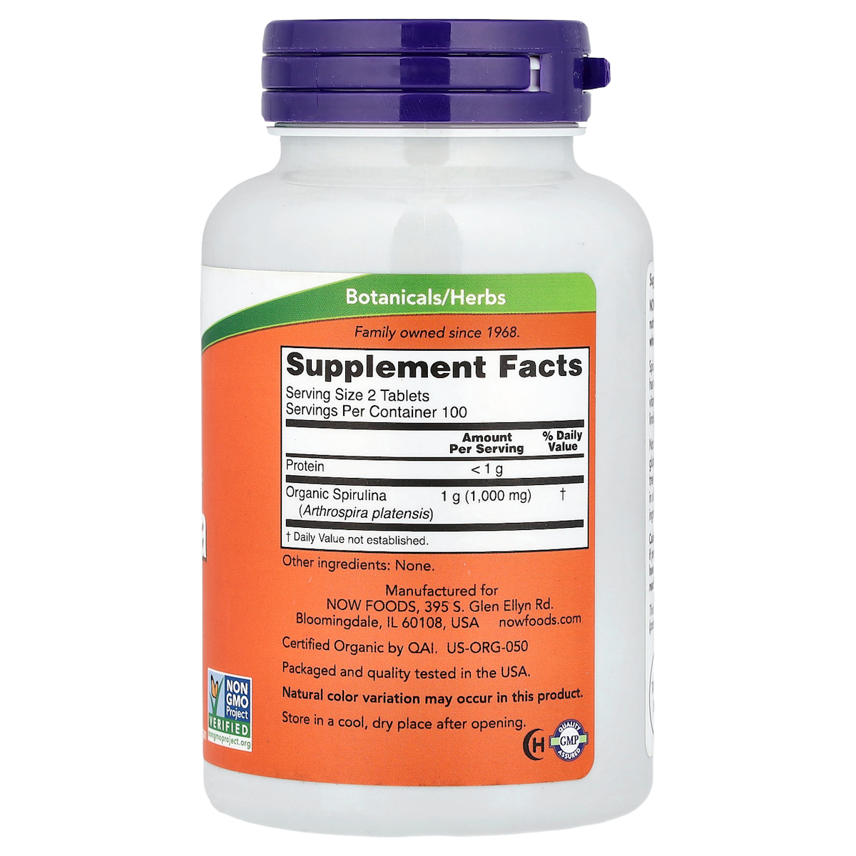 Supplement facts panel