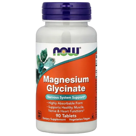 NOW Foods, Magnesium Glycinate, 90 Tablets (100 mg per Tablet)