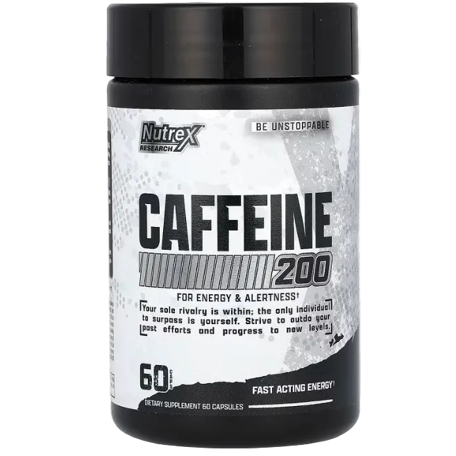 Nutrex Research Caffeine 200 – 200 mg, 60 Capsules | Energy, Focus & Performance Support