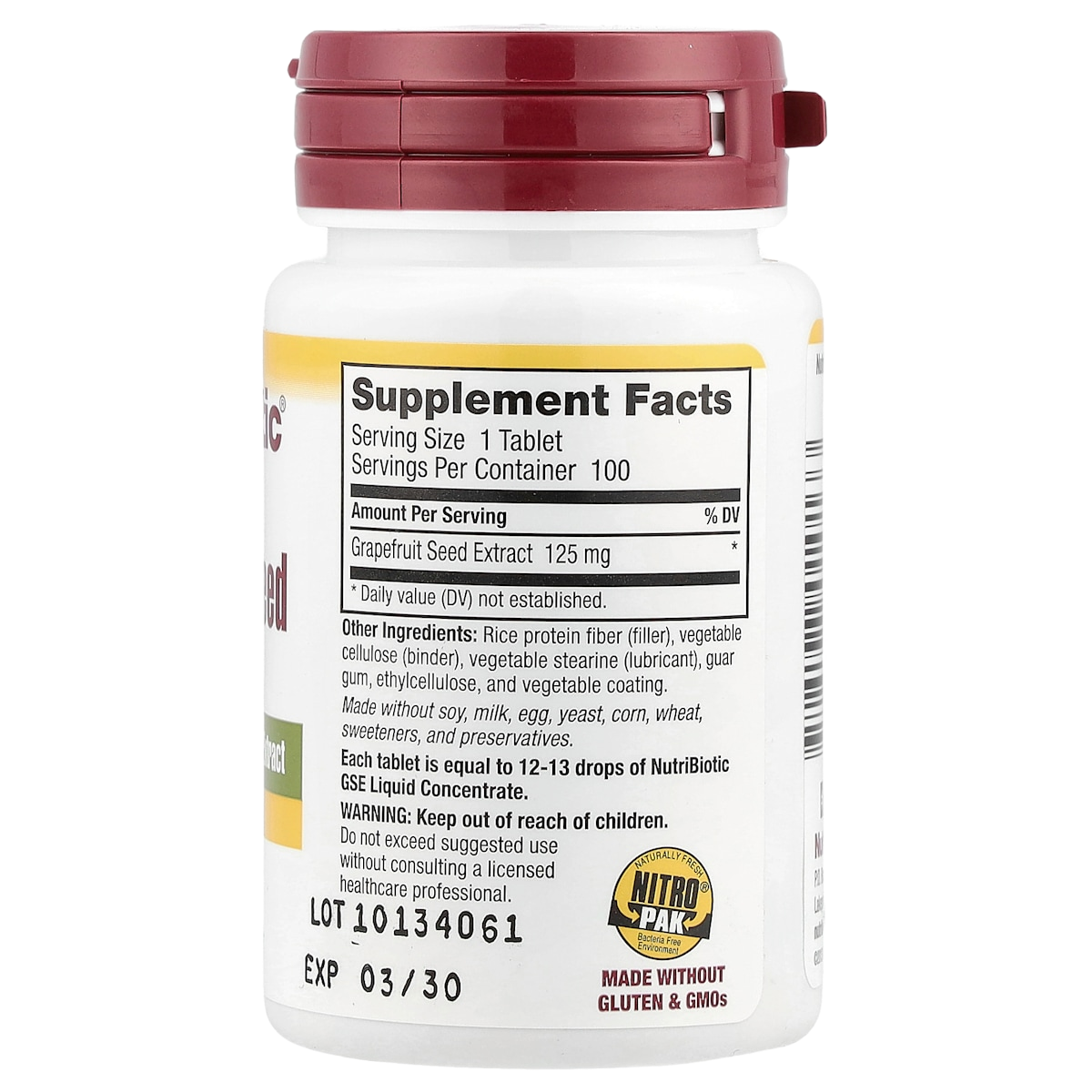 Supplement facts panel