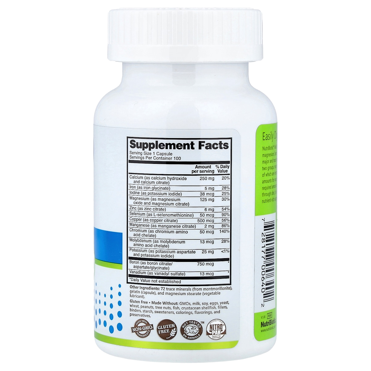 Supplement facts panel