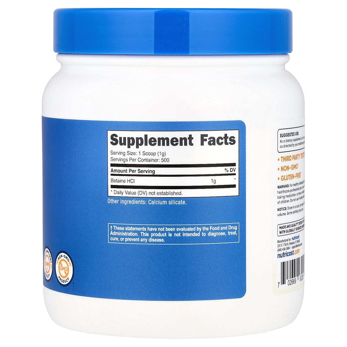 Supplement facts panel