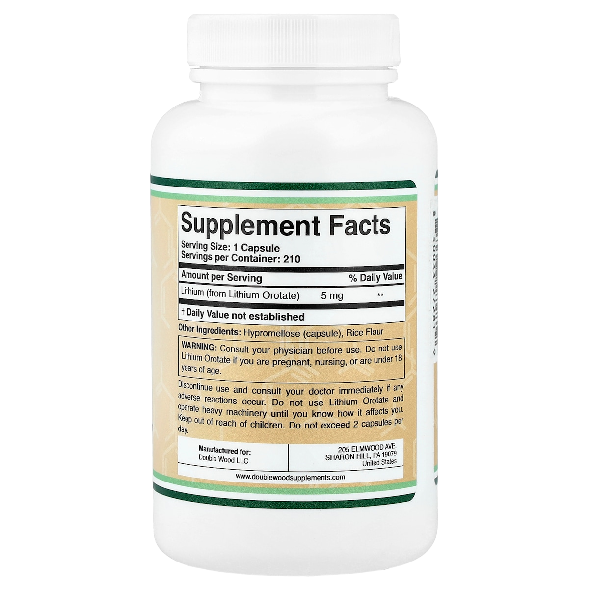 Supplement facts panel