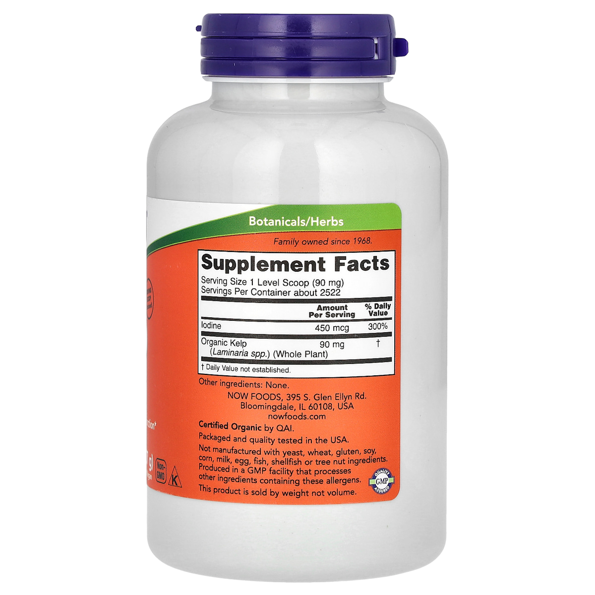 Supplement facts panel