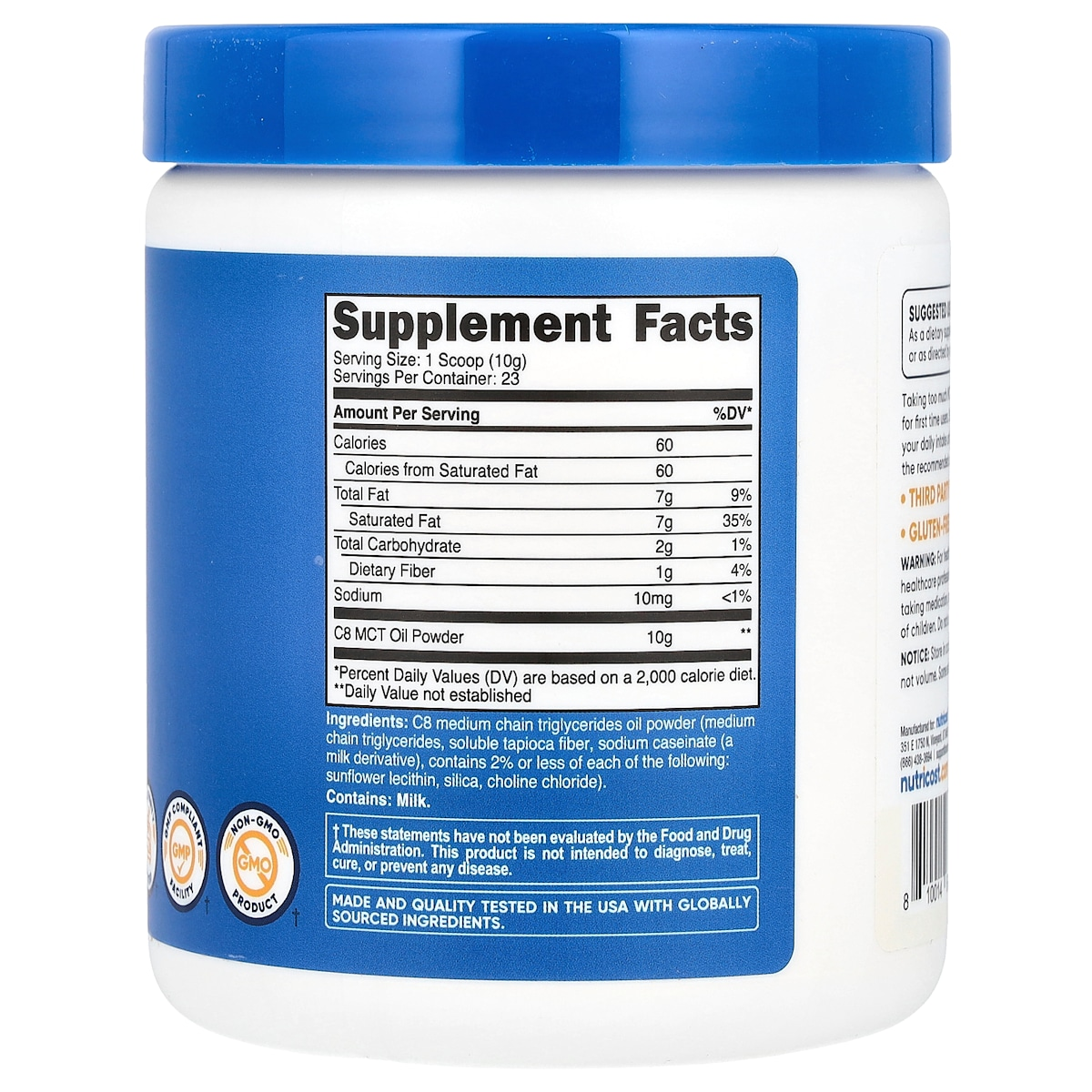Supplement facts panel