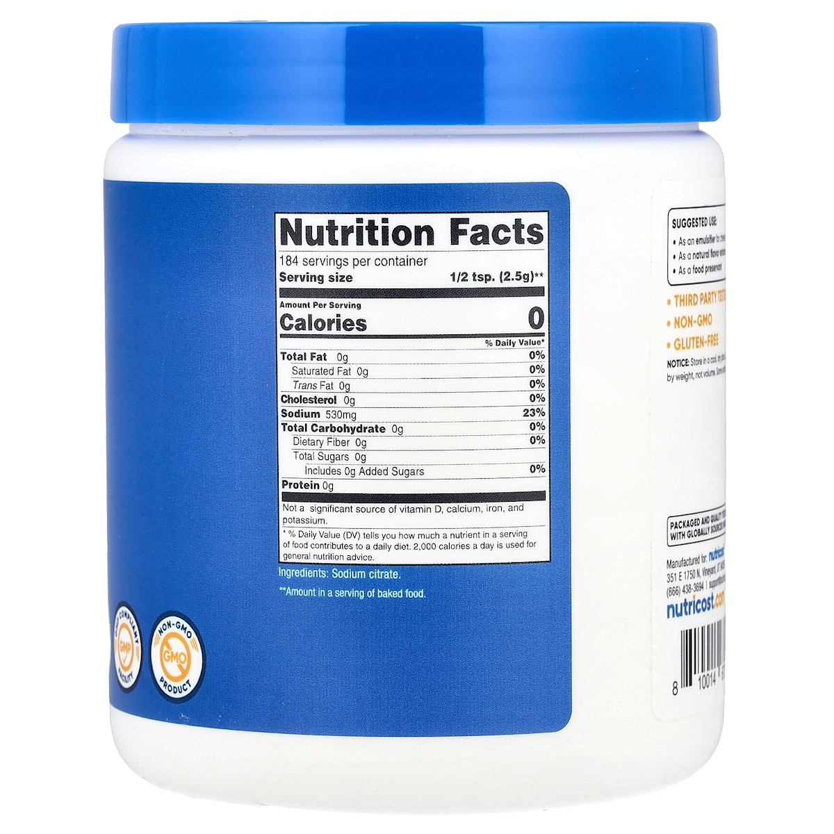 Supplement facts panel