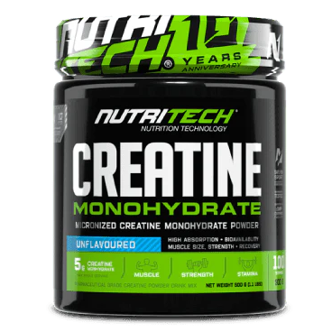 NUTRITECH Creatine Monohydrate – 500g (100 Servings) | Pure Micronized Creatine