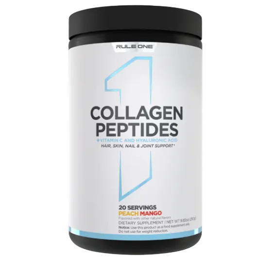 Rule 1 Collagen Peptides Powder – Hydrolyzed Bovine Collagen with Hyaluronic Acid & Vitamin C, 250 g (20 Servings) | Hair, Skin, Nails & Joint Support