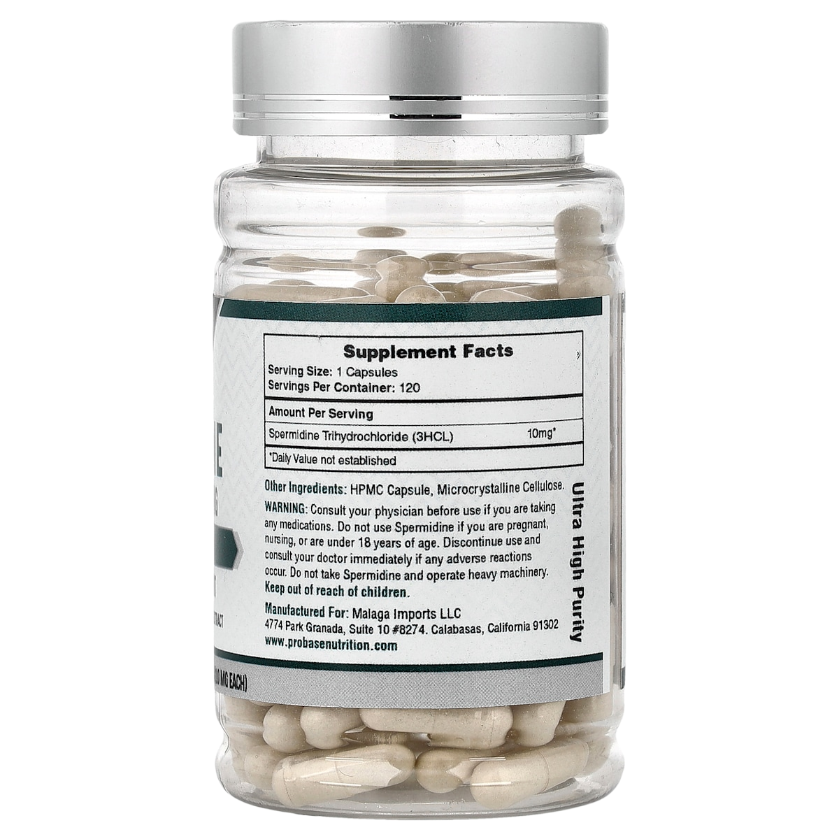 Supplement facts panel