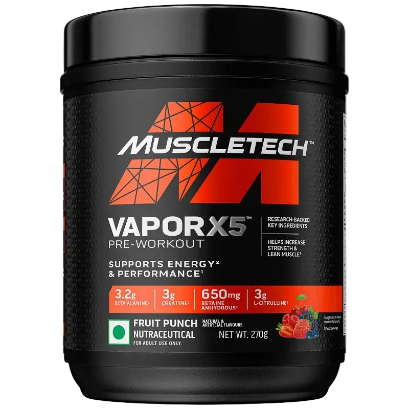 MuscleTech Vapor X5 Next Gen Pre-Workout – 270 g (0.59 lb) | Energy, Focus & Performance Support