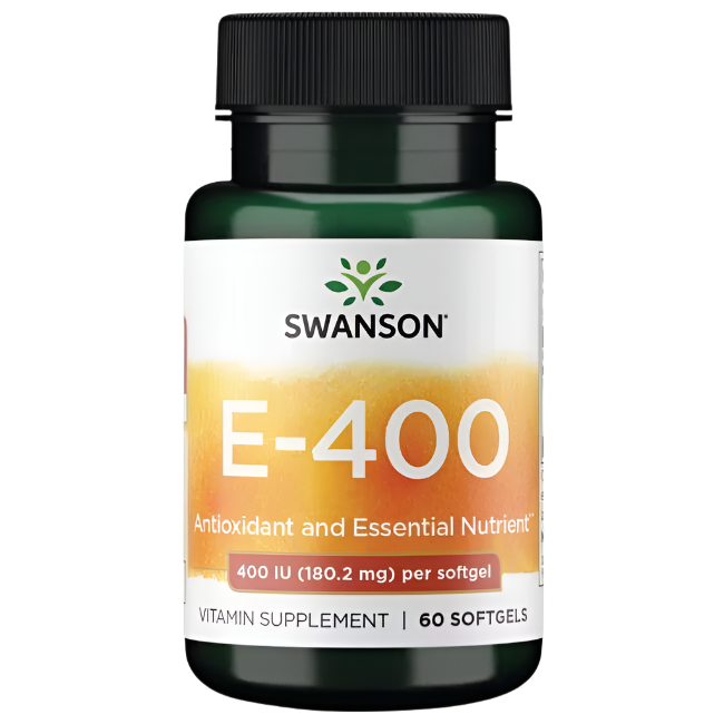 Swanson Vitamin E, 180 mg (400 IU), 60 Softgels