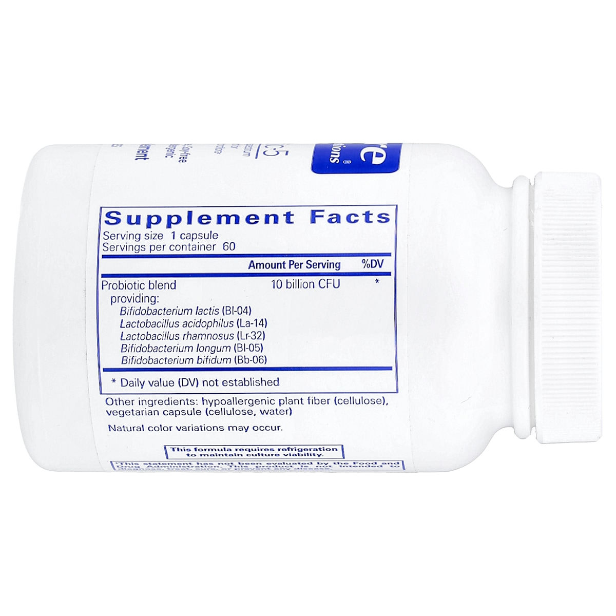 Supplement facts panel