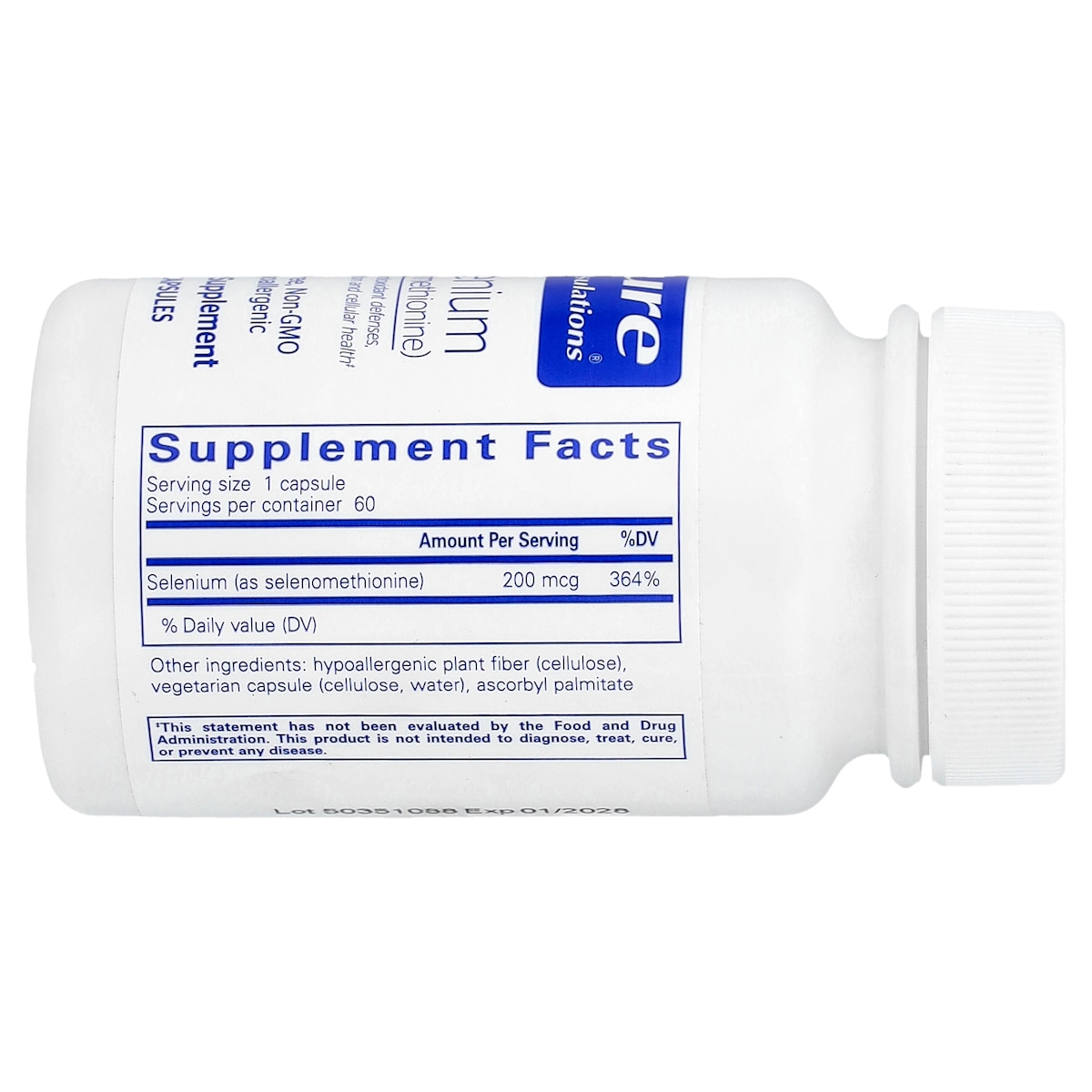 Supplement facts panel