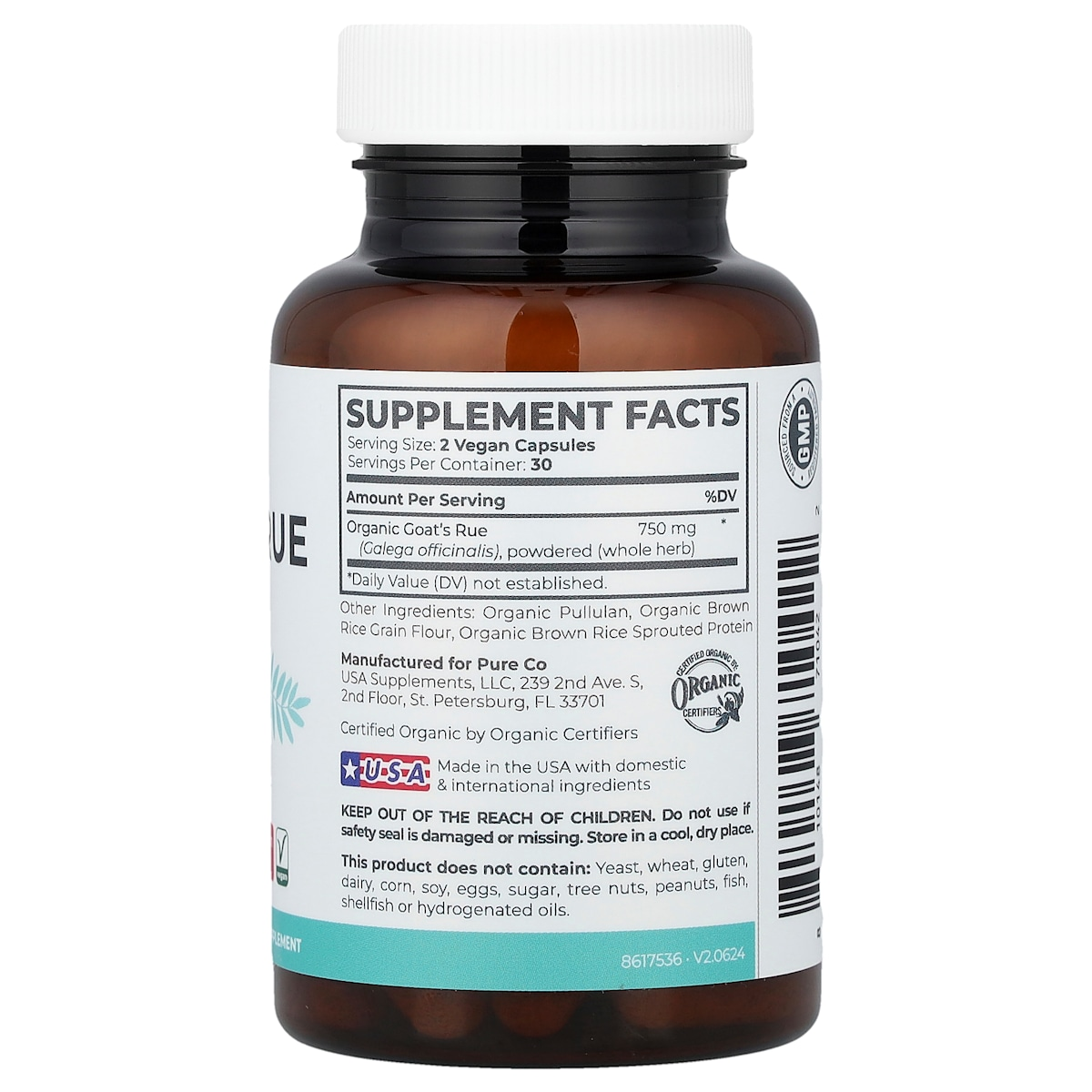 Supplement facts panel