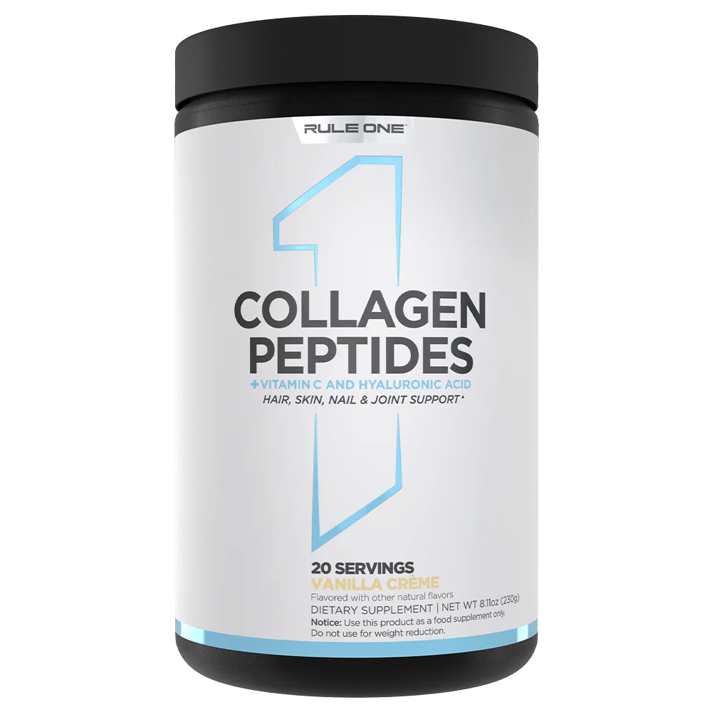 Rule 1 Collagen Peptides Powder – Hydrolyzed Bovine Collagen with Hyaluronic Acid & Vitamin C, 250 g (20 Servings) | Hair, Skin, Nails & Joint Support