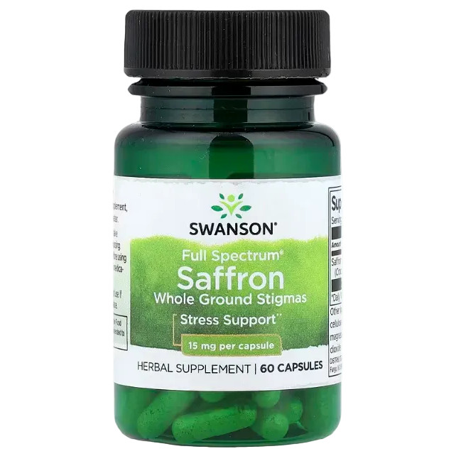 Swanson Full Spectrum® Saffron – 15 mg, 60 Capsules | Mood Support, Emotional Balance & Daily Wellness