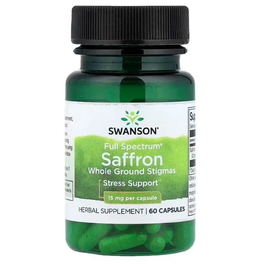 Swanson Full Spectrum® Saffron – 15 mg, 60 Capsules | Mood Support, Emotional Balance & Daily Wellness