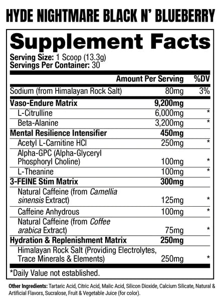 ProSupps Hyde Nightmare Pre-Workout Powder Energy Drink - Intense Energy, 30 Servings