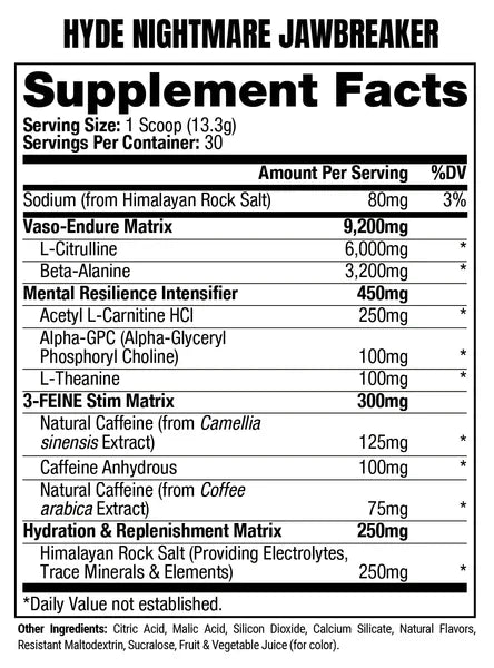 ProSupps Hyde Nightmare Pre-Workout Powder Energy Drink - Intense Energy, 30 Servings