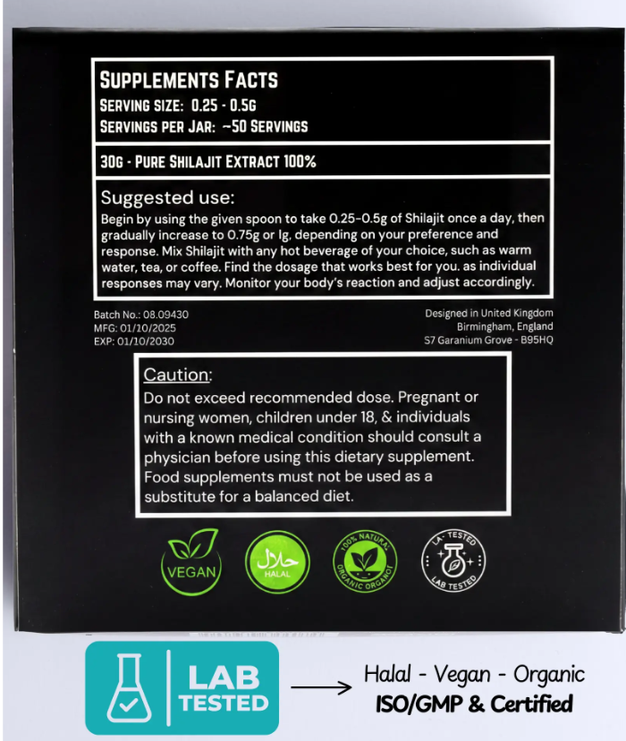 Apollo Fitness Himalayan Shilajit Resin 20g Jar