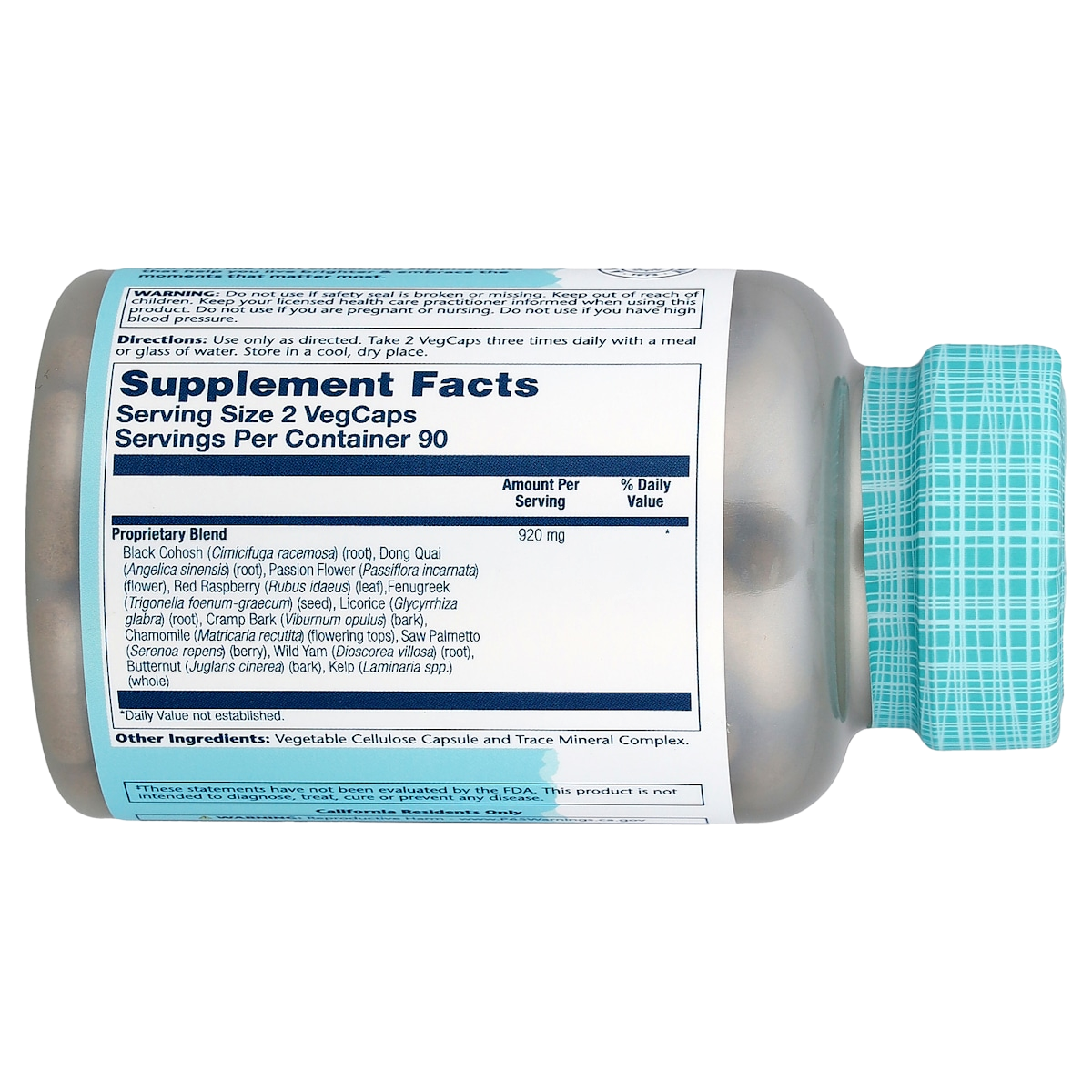 Supplement facts panel