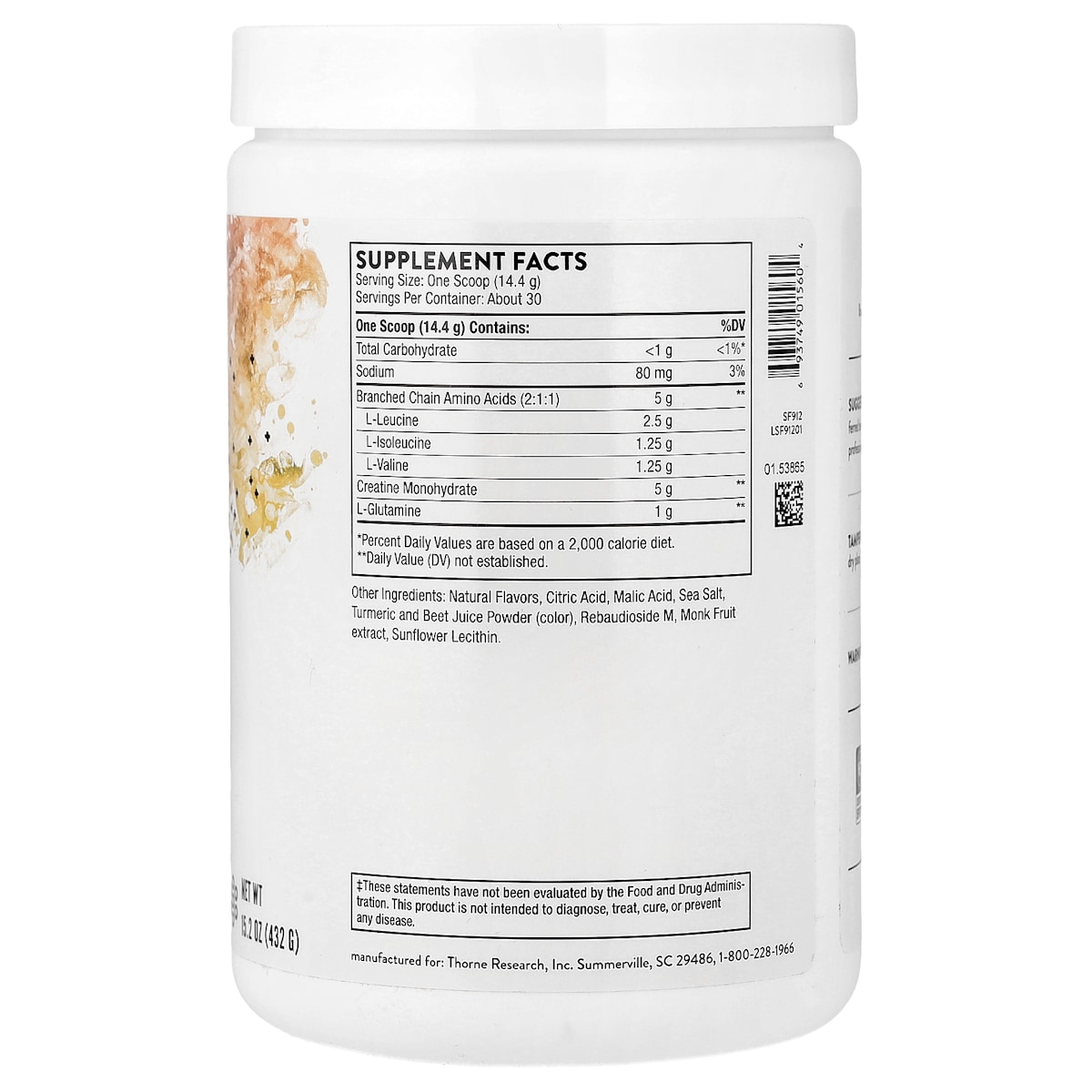 Supplement facts panel