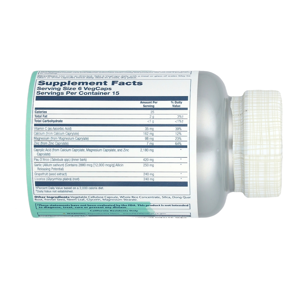 Supplement facts panel