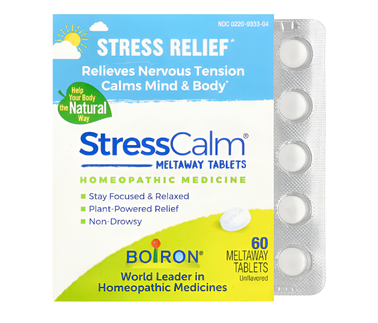 Boiron, StressCalm®, Unflavored, 60 Meltaway Tablets