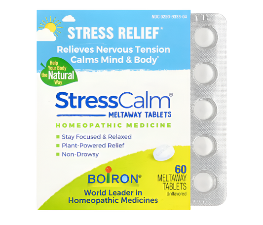 Boiron, StressCalm®, Unflavored, 60 Meltaway Tablets