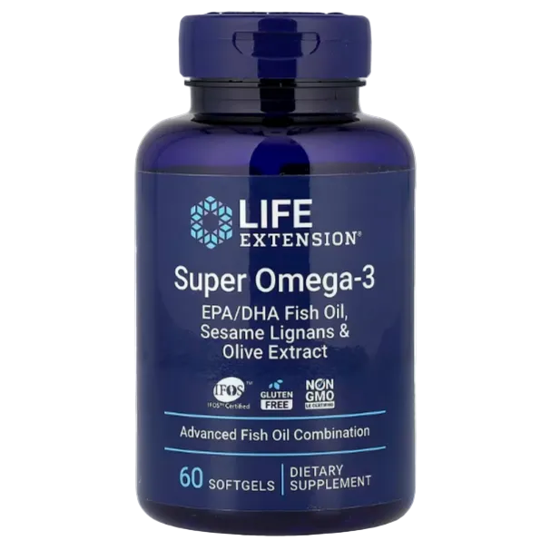 Life Extension Super Omega-3 – EPA/DHA Fish Oil, Sesame Lignans & Olive Extract, 60 Softgels | Heart, Brain & Joint Support