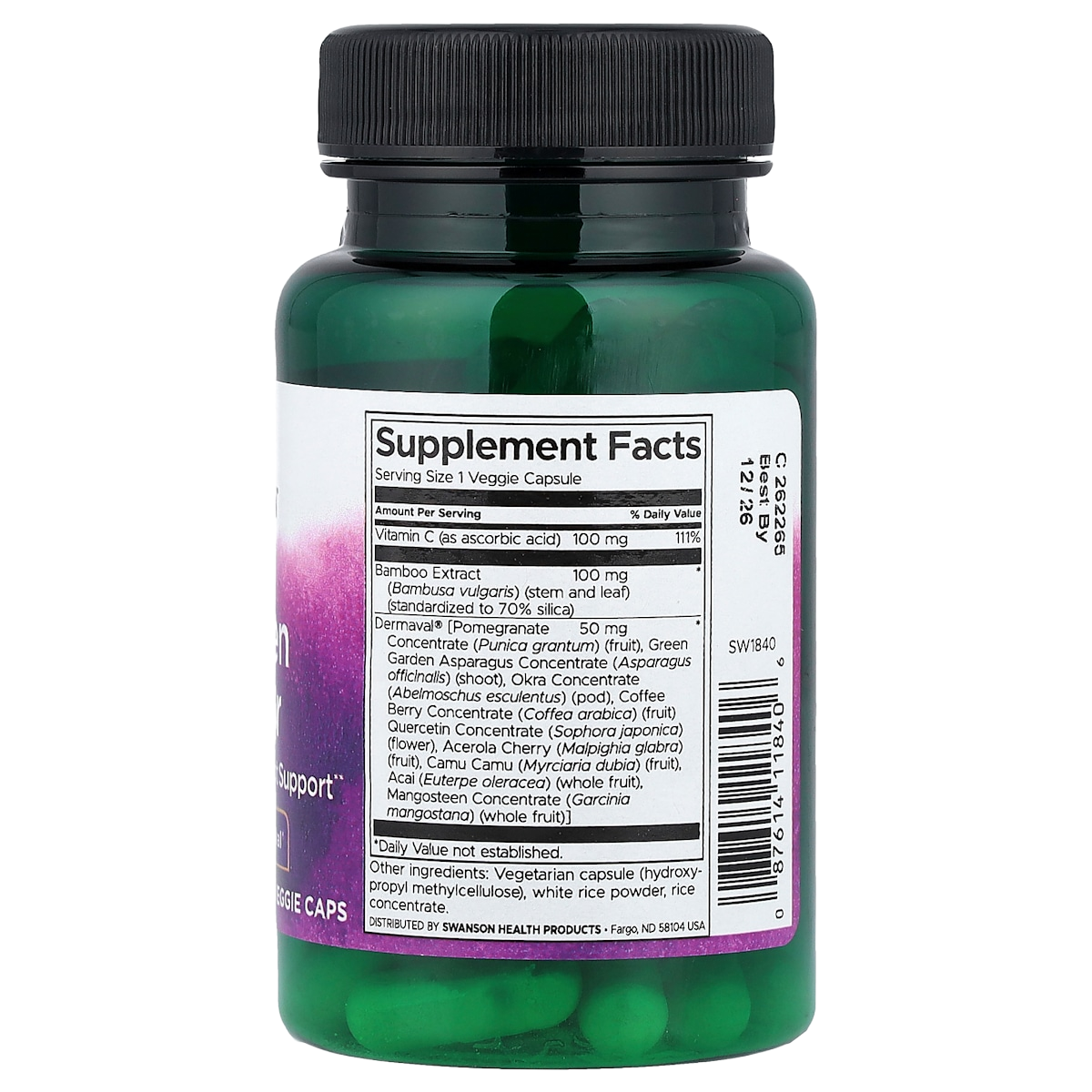 Supplement facts panel