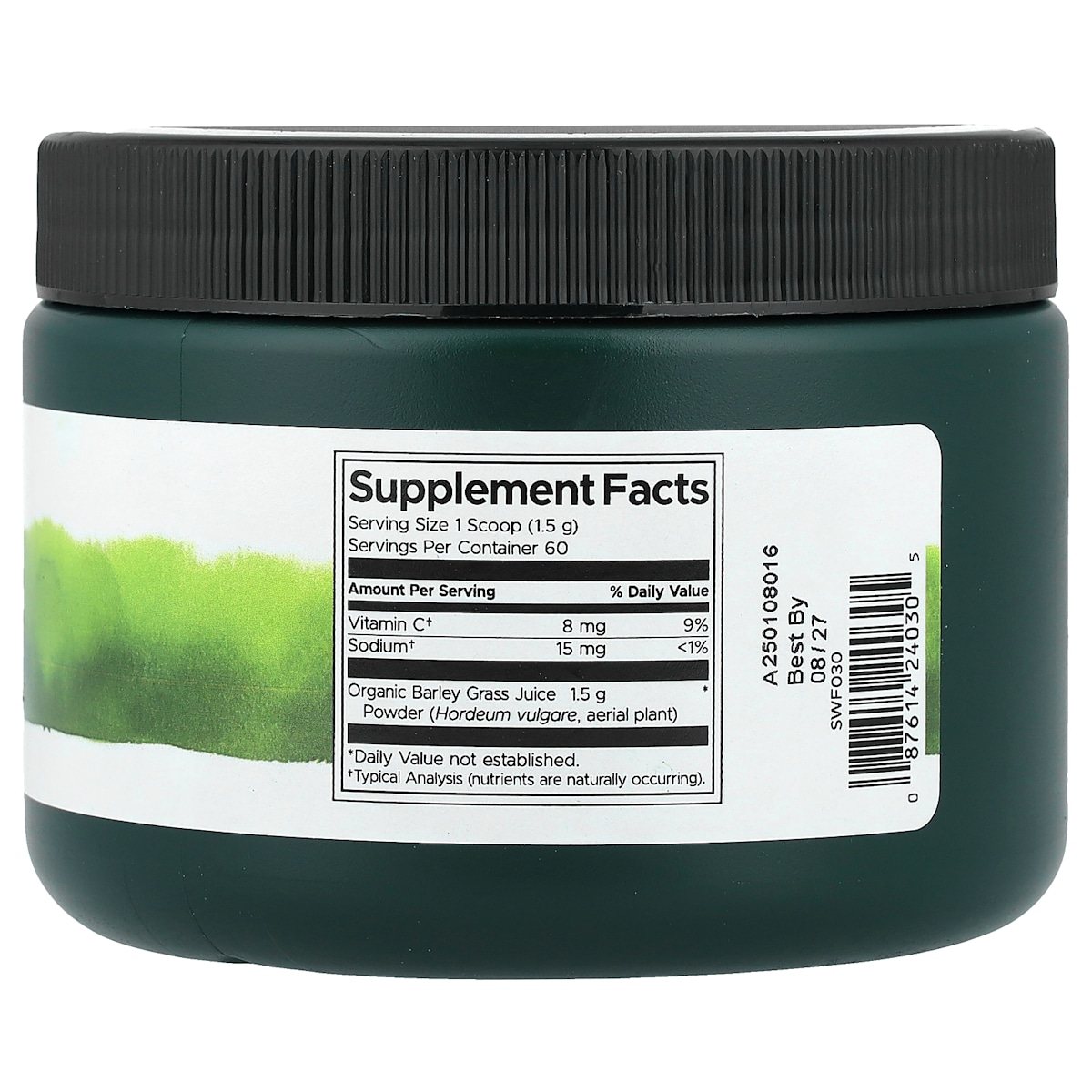 Supplement facts panel