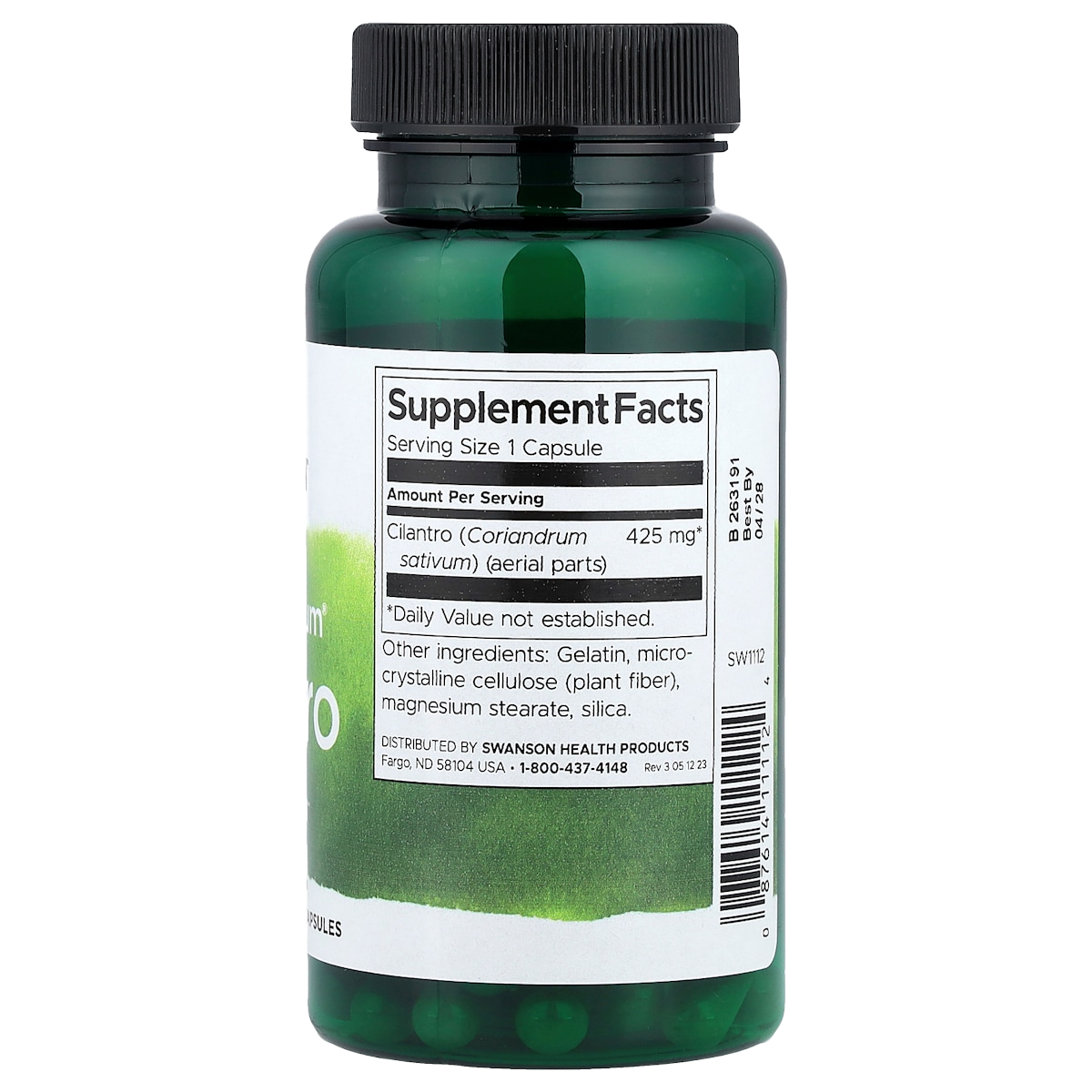 Supplement facts panel