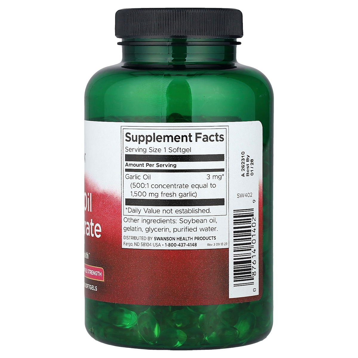 Supplement facts panel