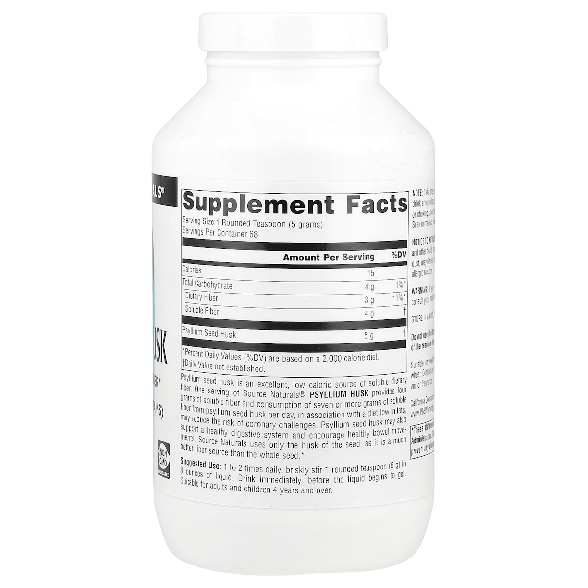 Supplement facts panel