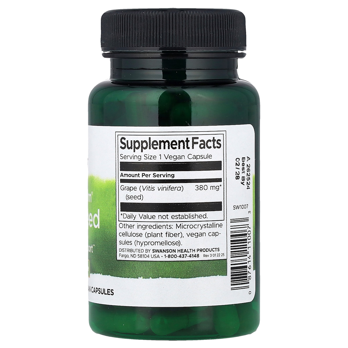 Supplement facts panel