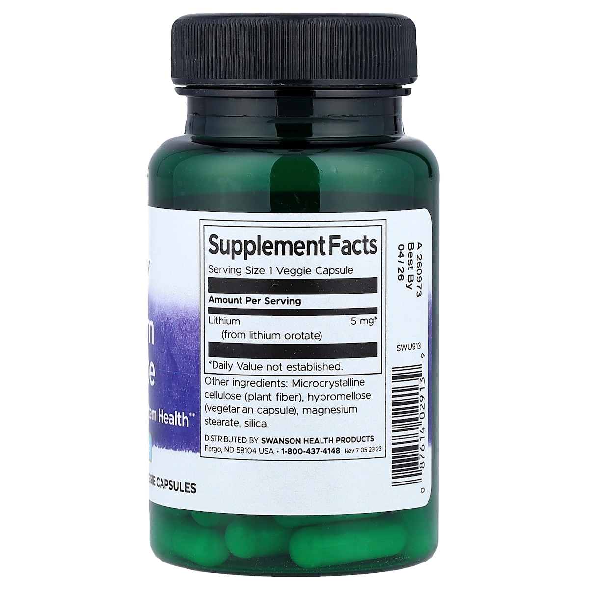 Supplement facts panel