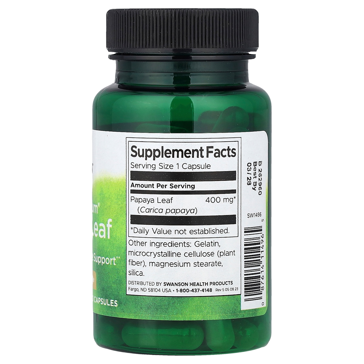 Supplement facts panel