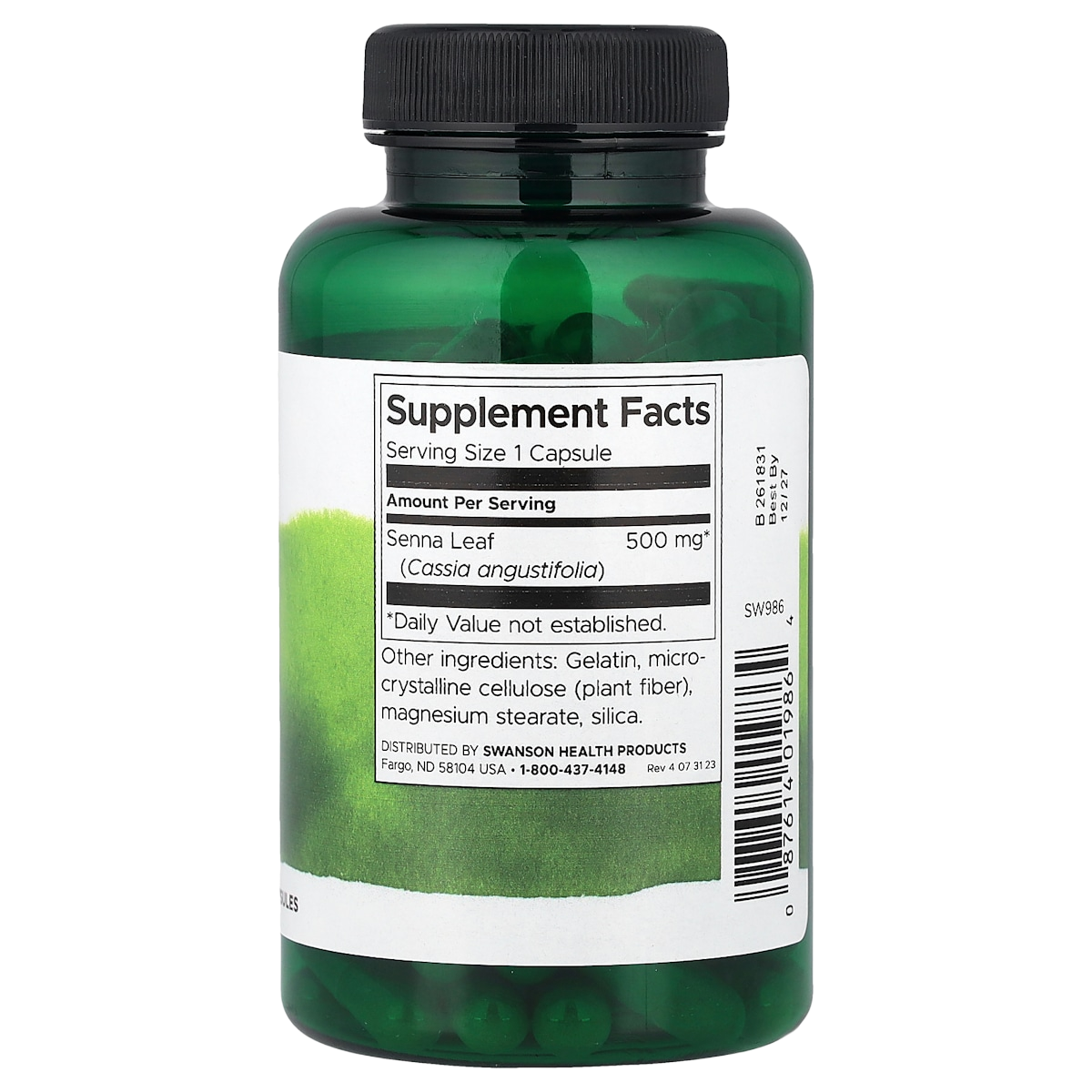 Supplement facts panel