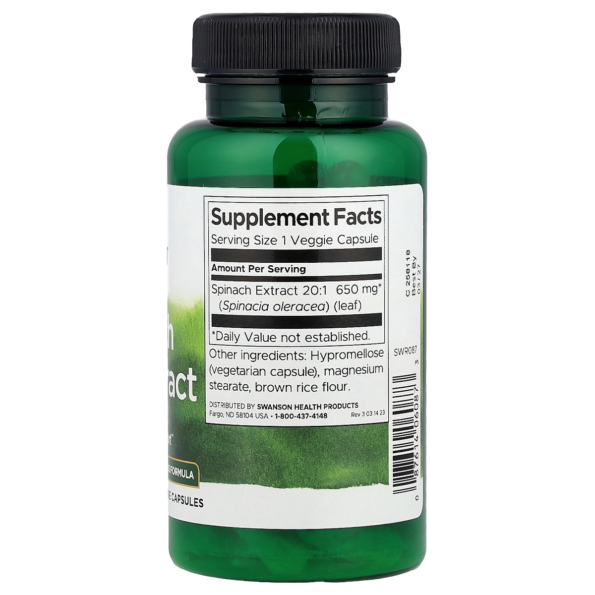 Supplement facts panel