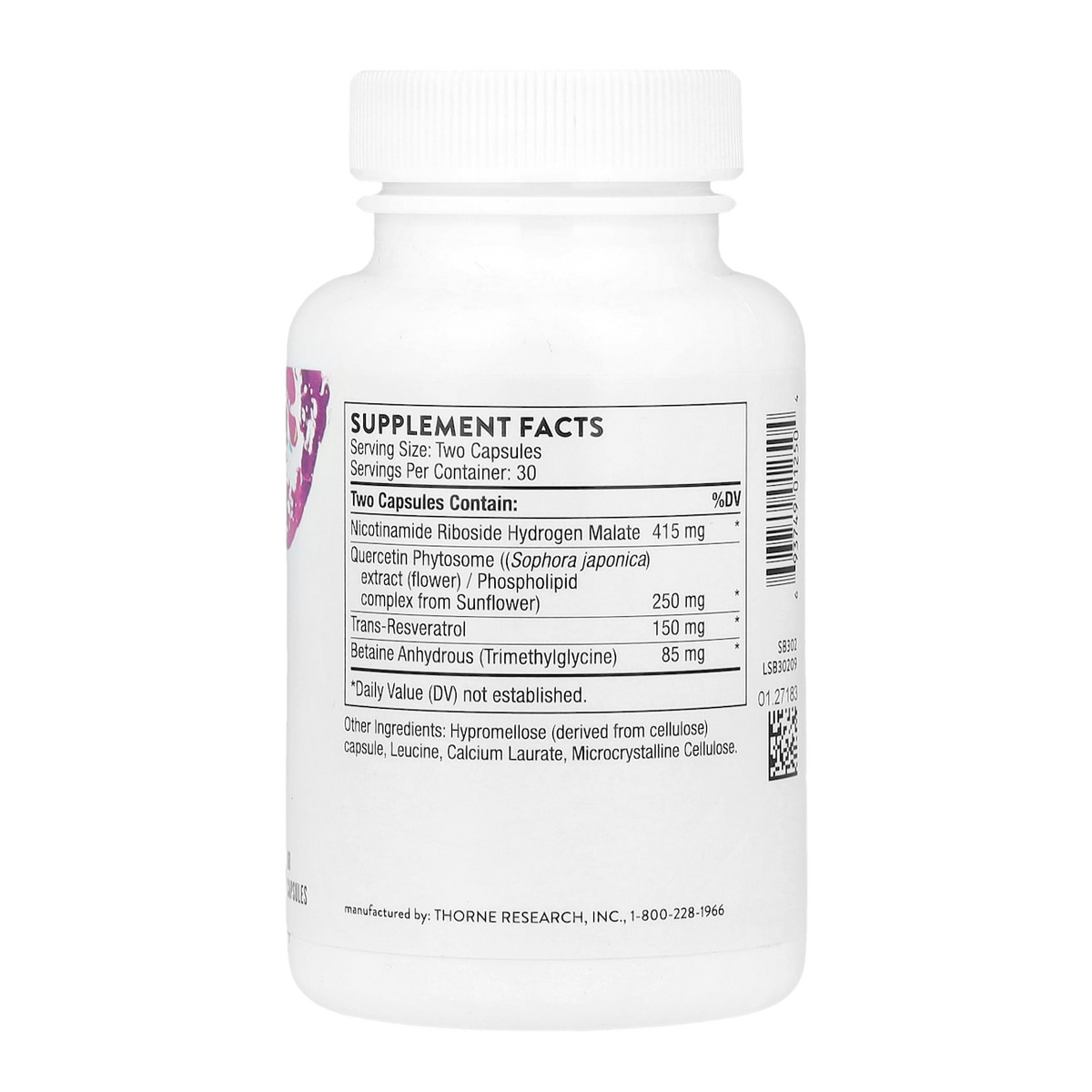 Thorne ResveraCel – 60 Capsules supplement facts
