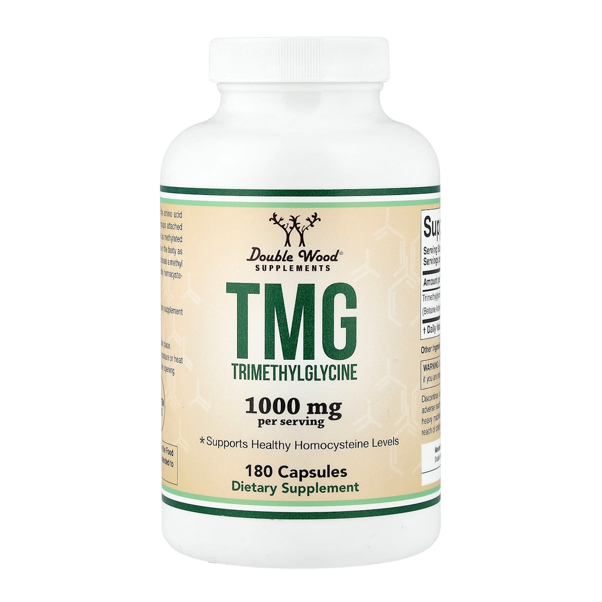 Double Wood Supplements TMG – 1000mg, 180 Capsules