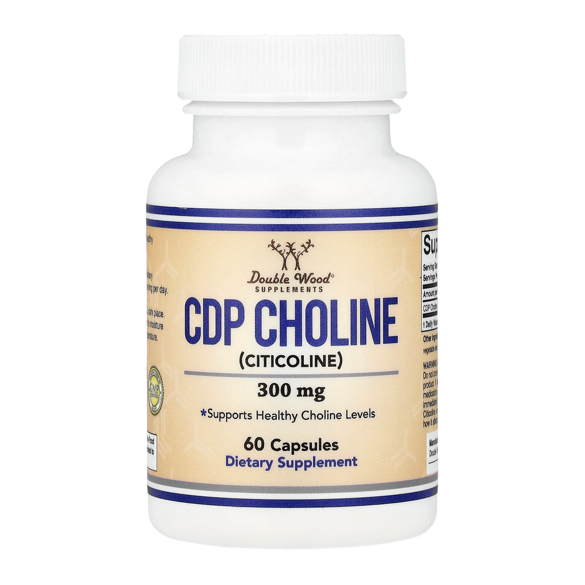Double Wood Supplements CDP Choline – 300mg, 60 Capsules