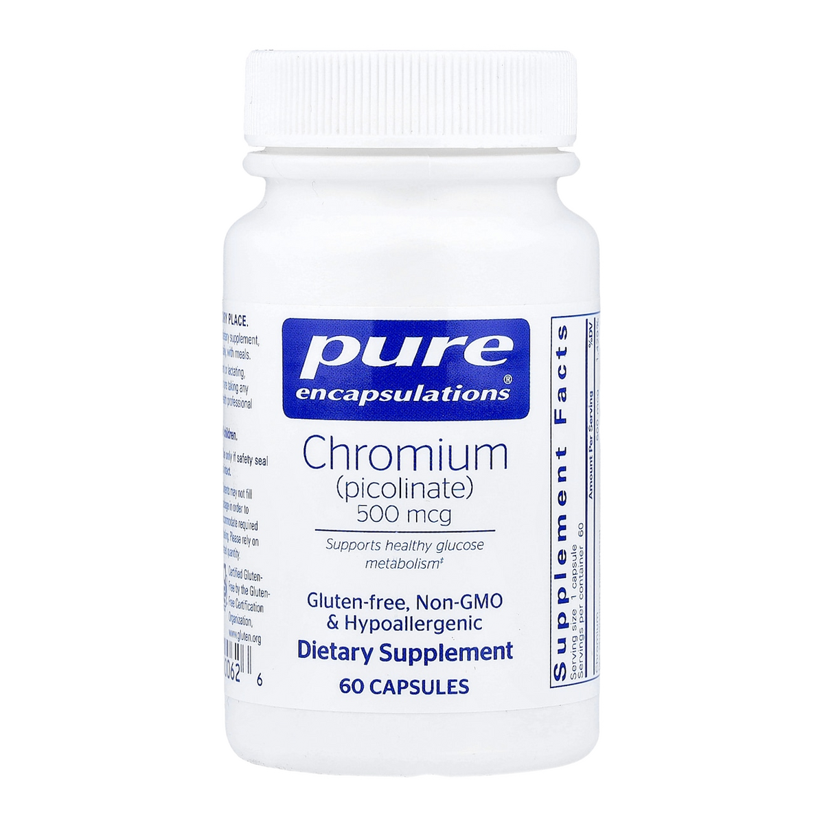 Pure Encapsulations Chromium Picolinate – 500mcg, 60 Capsules
